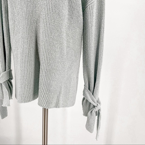 Lush Women's Knit Sweater Tunic Long Sleeve Scoop Neck Sweater Baby Blue/Gray - Picture 3 of 13